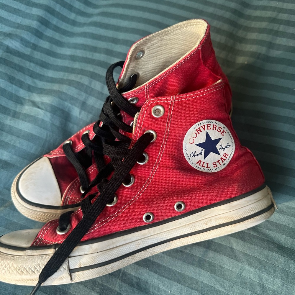 Converse Red and White High-Tops sneakers